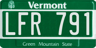 VT license plate LFR791