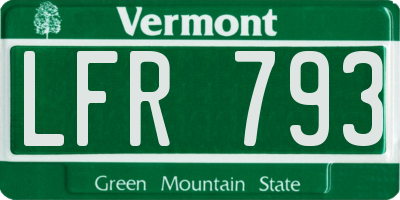 VT license plate LFR793