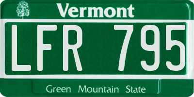 VT license plate LFR795