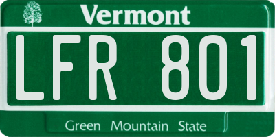VT license plate LFR801