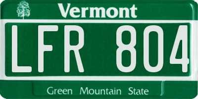VT license plate LFR804