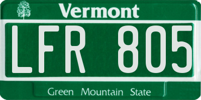 VT license plate LFR805