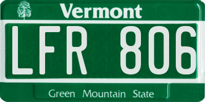 VT license plate LFR806