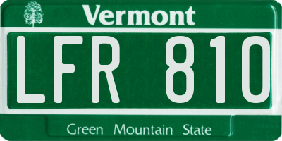 VT license plate LFR810