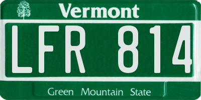 VT license plate LFR814