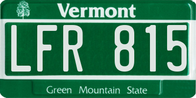 VT license plate LFR815
