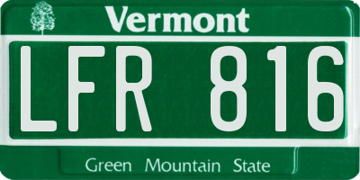 VT license plate LFR816