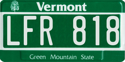 VT license plate LFR818