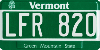 VT license plate LFR820