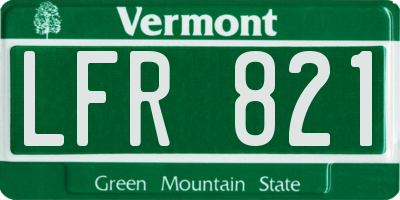 VT license plate LFR821