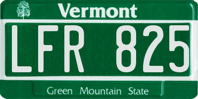 VT license plate LFR825