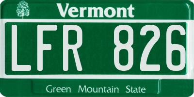VT license plate LFR826