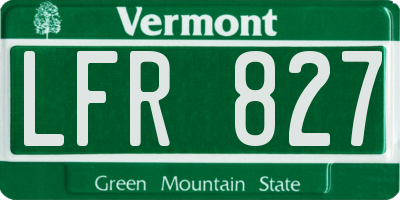 VT license plate LFR827