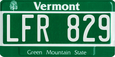 VT license plate LFR829
