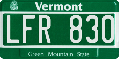 VT license plate LFR830