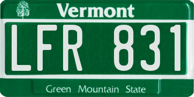 VT license plate LFR831