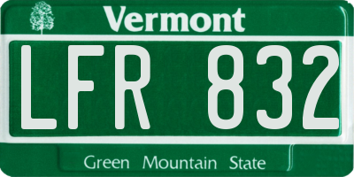 VT license plate LFR832