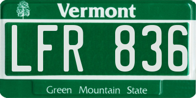 VT license plate LFR836