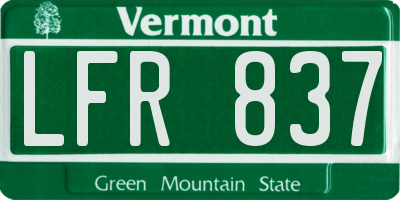 VT license plate LFR837