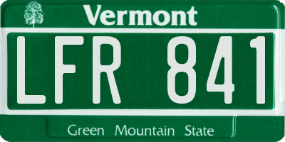 VT license plate LFR841
