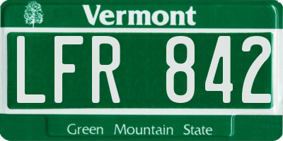 VT license plate LFR842
