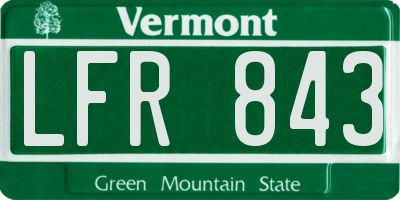 VT license plate LFR843