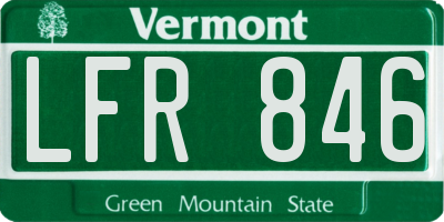 VT license plate LFR846