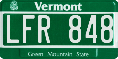 VT license plate LFR848