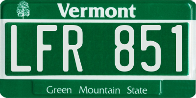 VT license plate LFR851