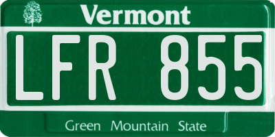 VT license plate LFR855