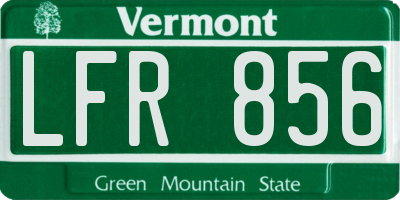 VT license plate LFR856