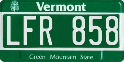 VT license plate LFR858