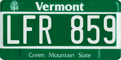 VT license plate LFR859