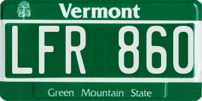 VT license plate LFR860