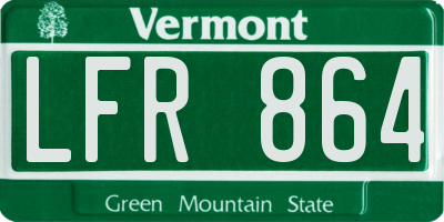 VT license plate LFR864