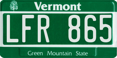 VT license plate LFR865