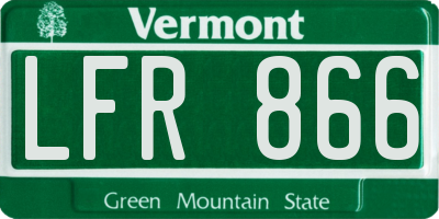 VT license plate LFR866