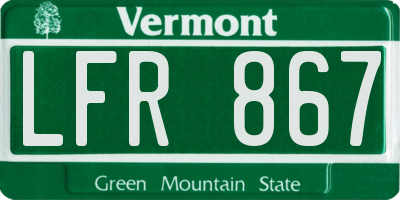 VT license plate LFR867