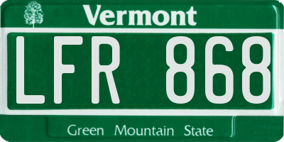 VT license plate LFR868
