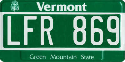 VT license plate LFR869