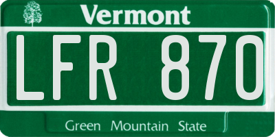 VT license plate LFR870