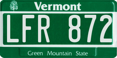 VT license plate LFR872