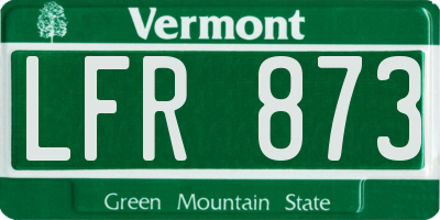 VT license plate LFR873