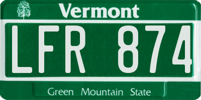VT license plate LFR874