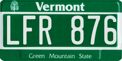 VT license plate LFR876