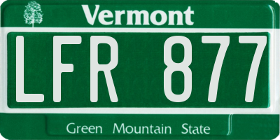 VT license plate LFR877