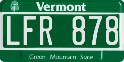 VT license plate LFR878