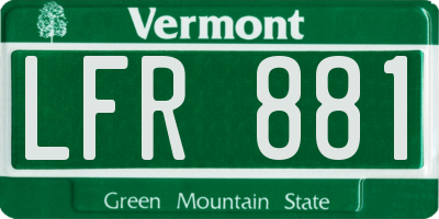 VT license plate LFR881