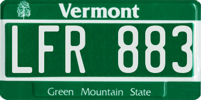 VT license plate LFR883