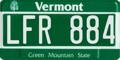 VT license plate LFR884